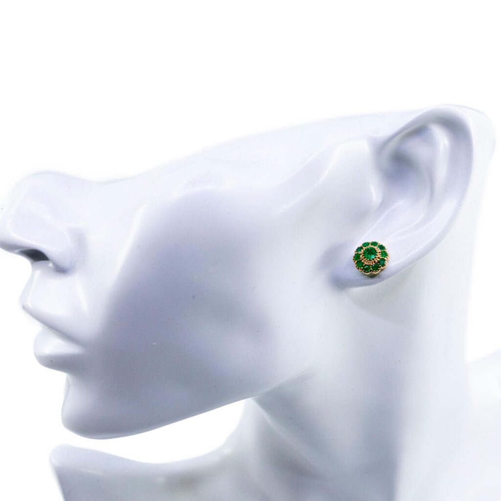 Emerald 14k Cluster Earrings 10046-6440 Image5