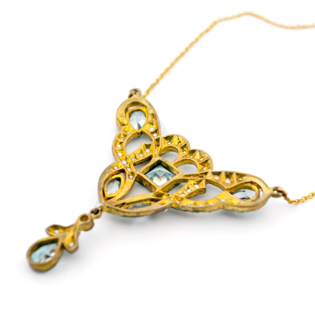 Collar Lavalier de plata de 9k con perlas de aguamarina 10223-6515 Image5