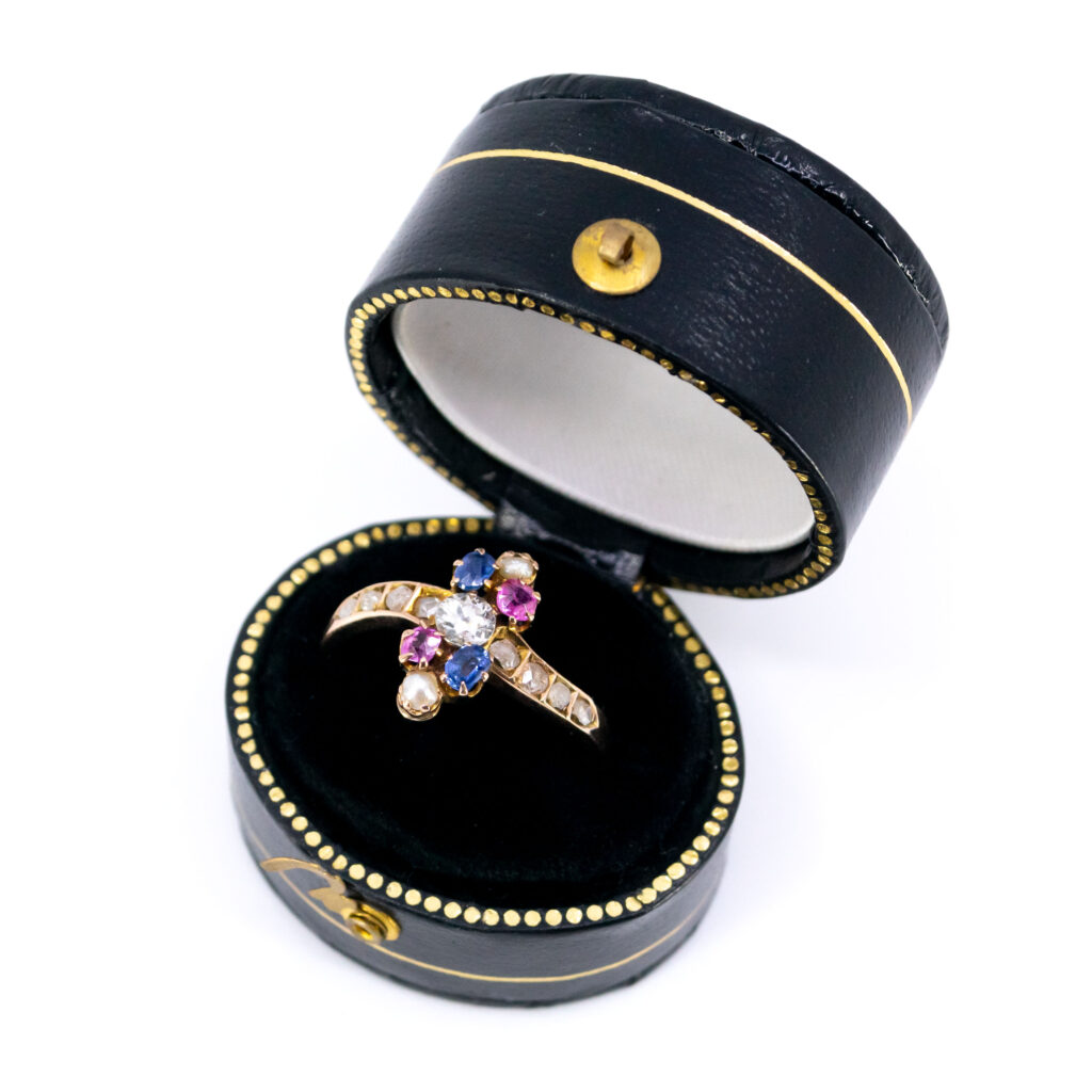 Diamond Pearl Ruby Sapphire 18k Multi-Gemstone Ring 10242-2245 Image5