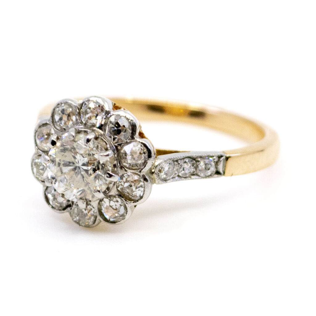 Diamanten 18k platina clusterring 10314-4983 Afbeelding2