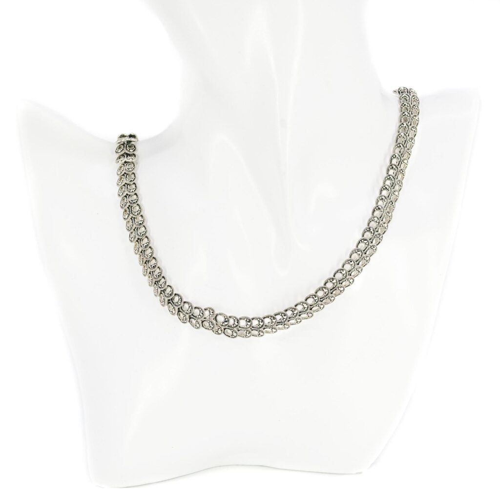Marcasite (Pyrite) Silver Deco Necklace 10438-6579 Image1