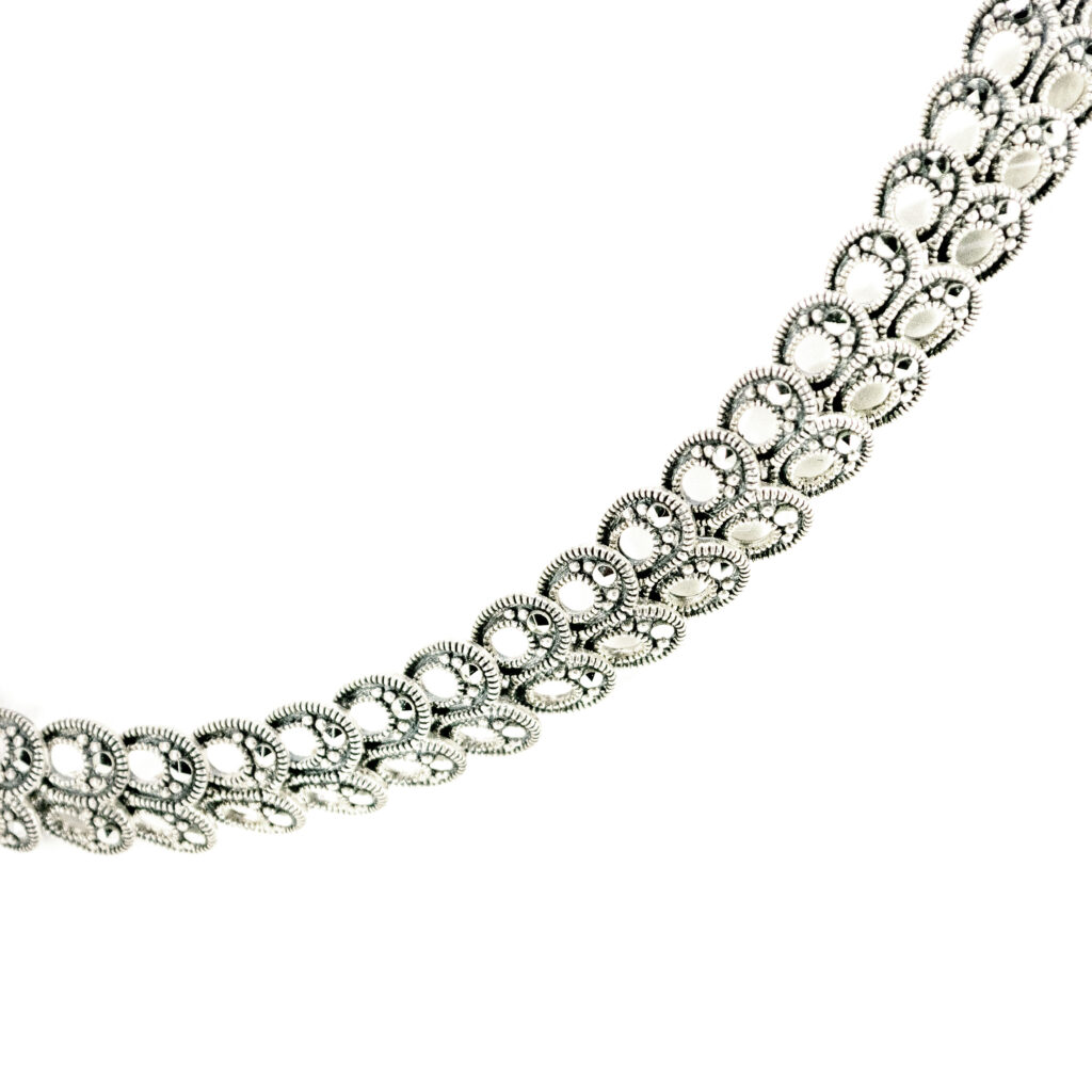 Marcasite (Pyrite) Silver Deco Necklace 10438-6579 Image4