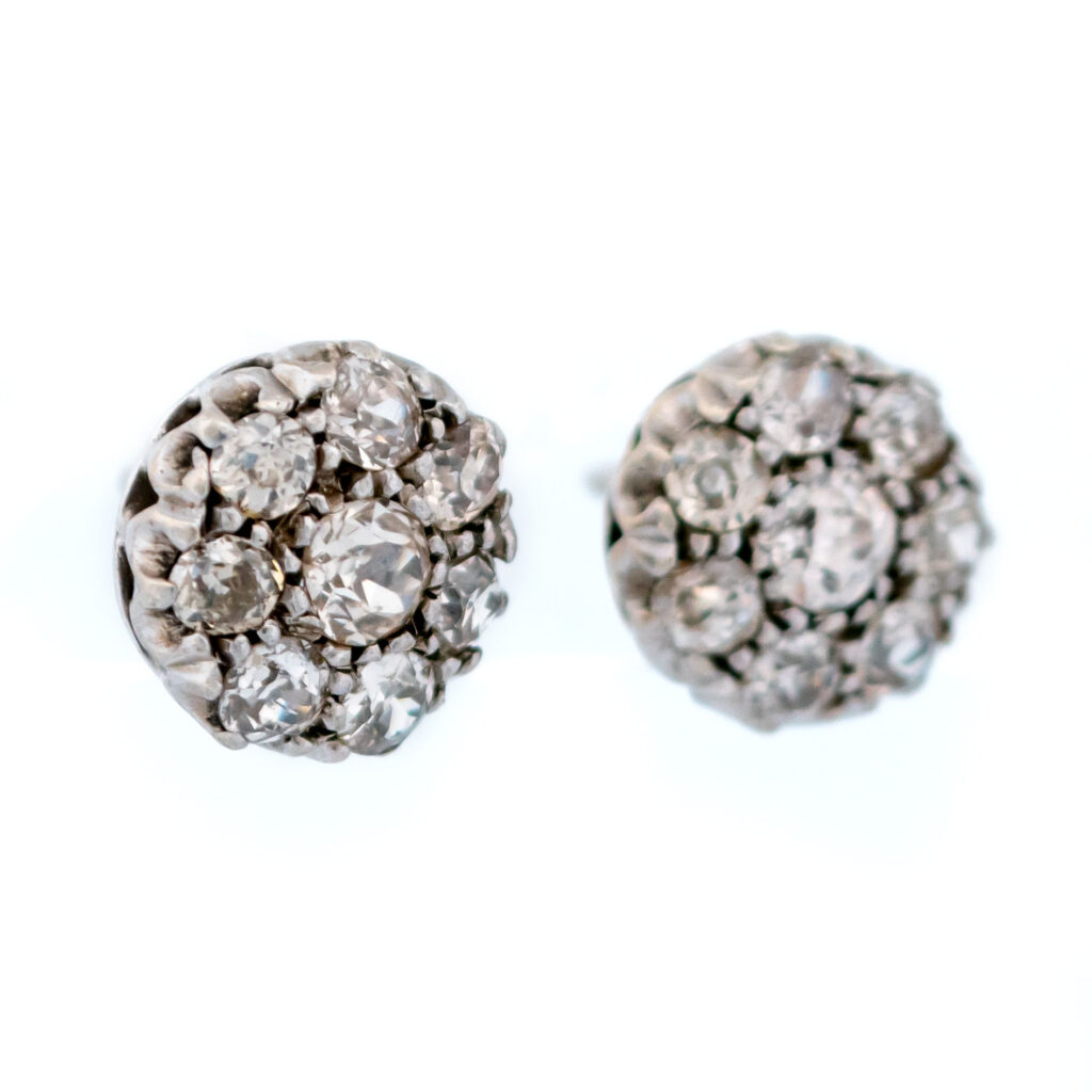 Diamond 18k Silver Cluster Earrings 10609-6682 Image3
