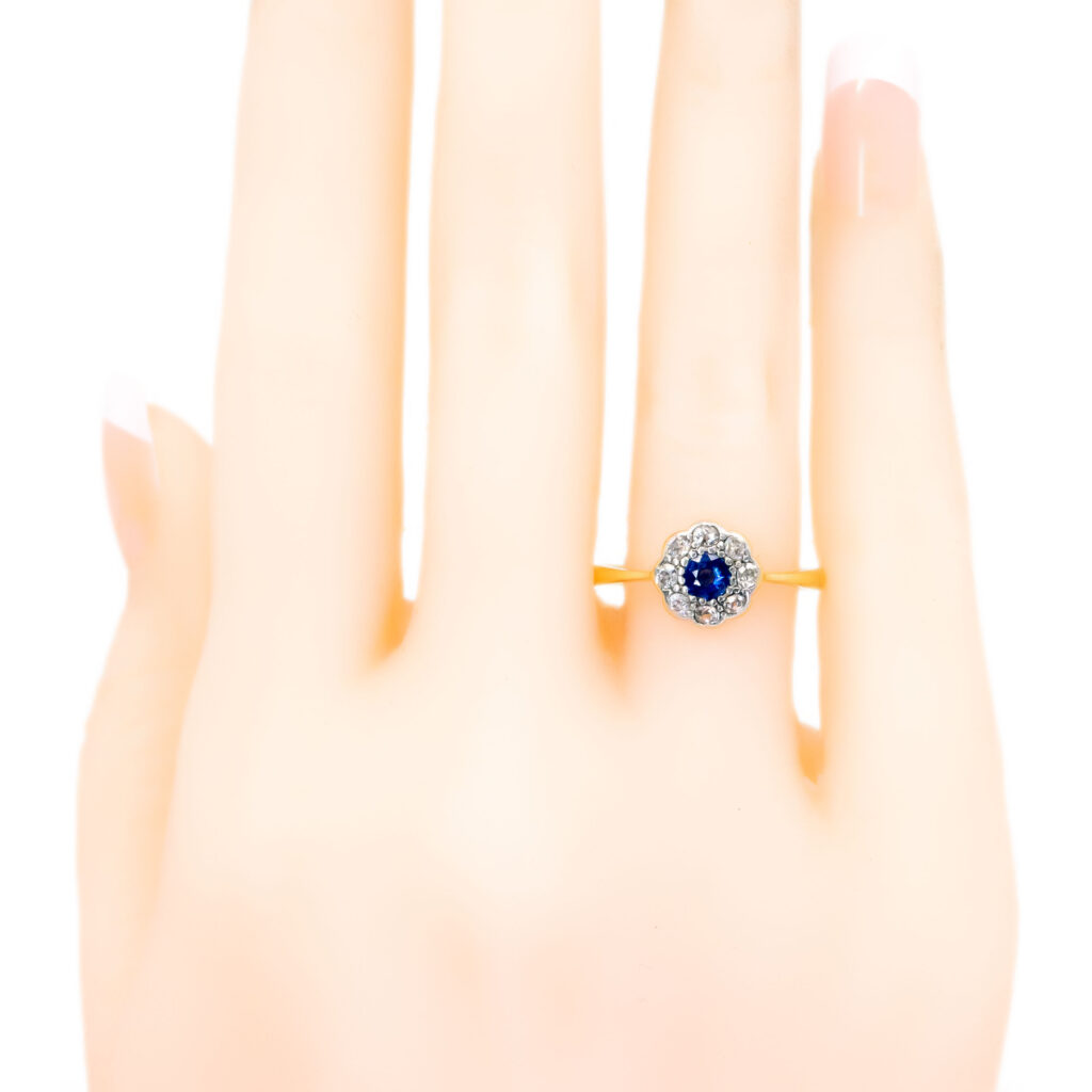 Diamond Sapphire 18k Cluster Ring 10795-6700 Image5