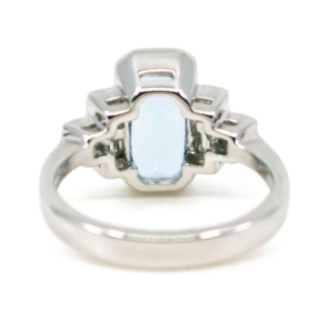 Aquamarijn diamanten 18k rechthoekige ring 10867-6790 Afbeelding4