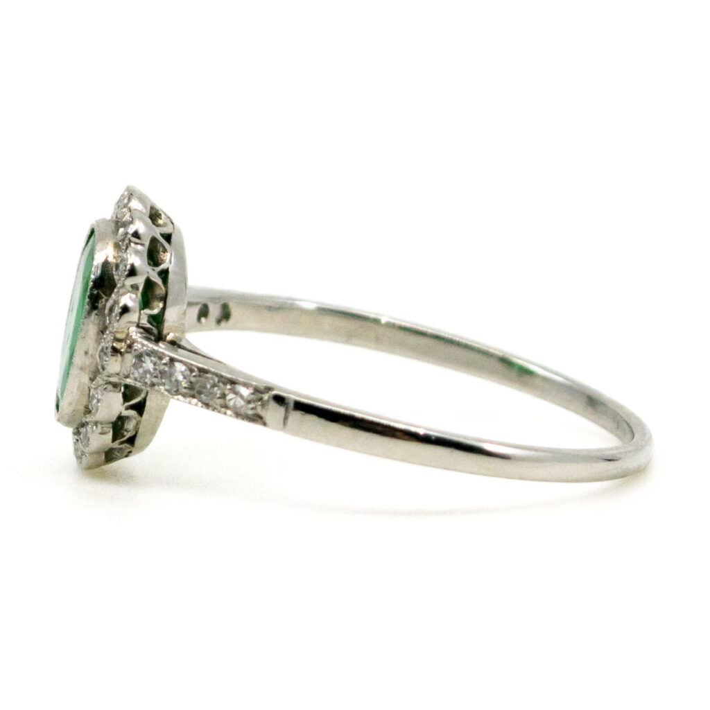Diamond Emerald Platinum Cluster Ring 10880-5012 Image3