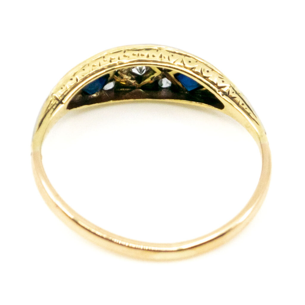 Diamond Sapphire 18k Deco Ring 10897-6806 Afbeelding4