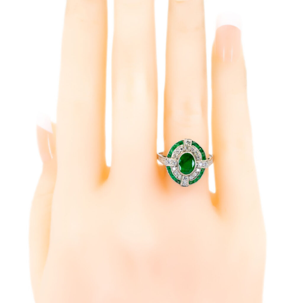 Diamond Emerald Platinum Ring 11093-5017 Image5