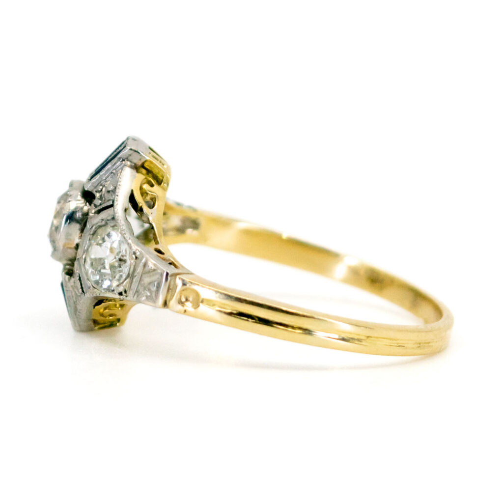 Diamond Sapphire 18k Platinum Deco Ring 11510-2295 Image3
