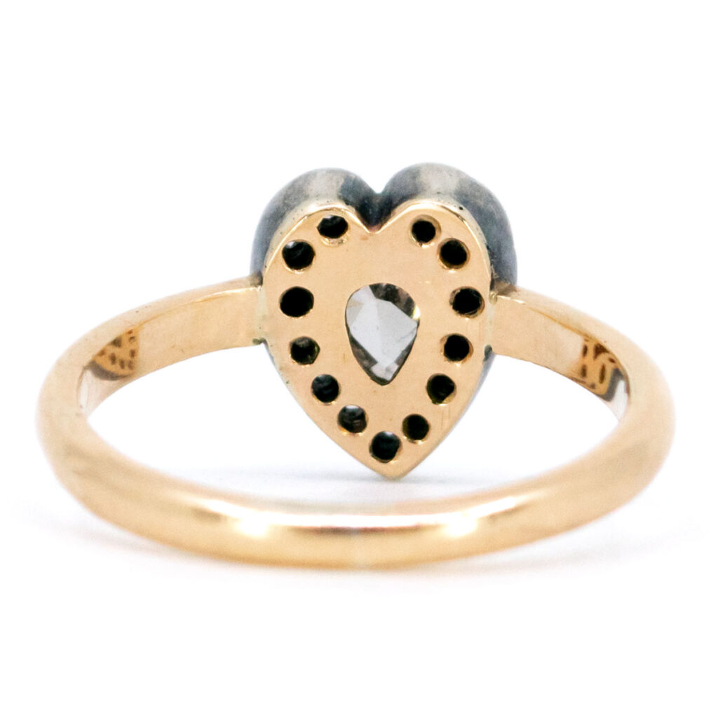 Anello a forma di cuore in argento 18 carati con diamanti 11547-0110 Immagine4