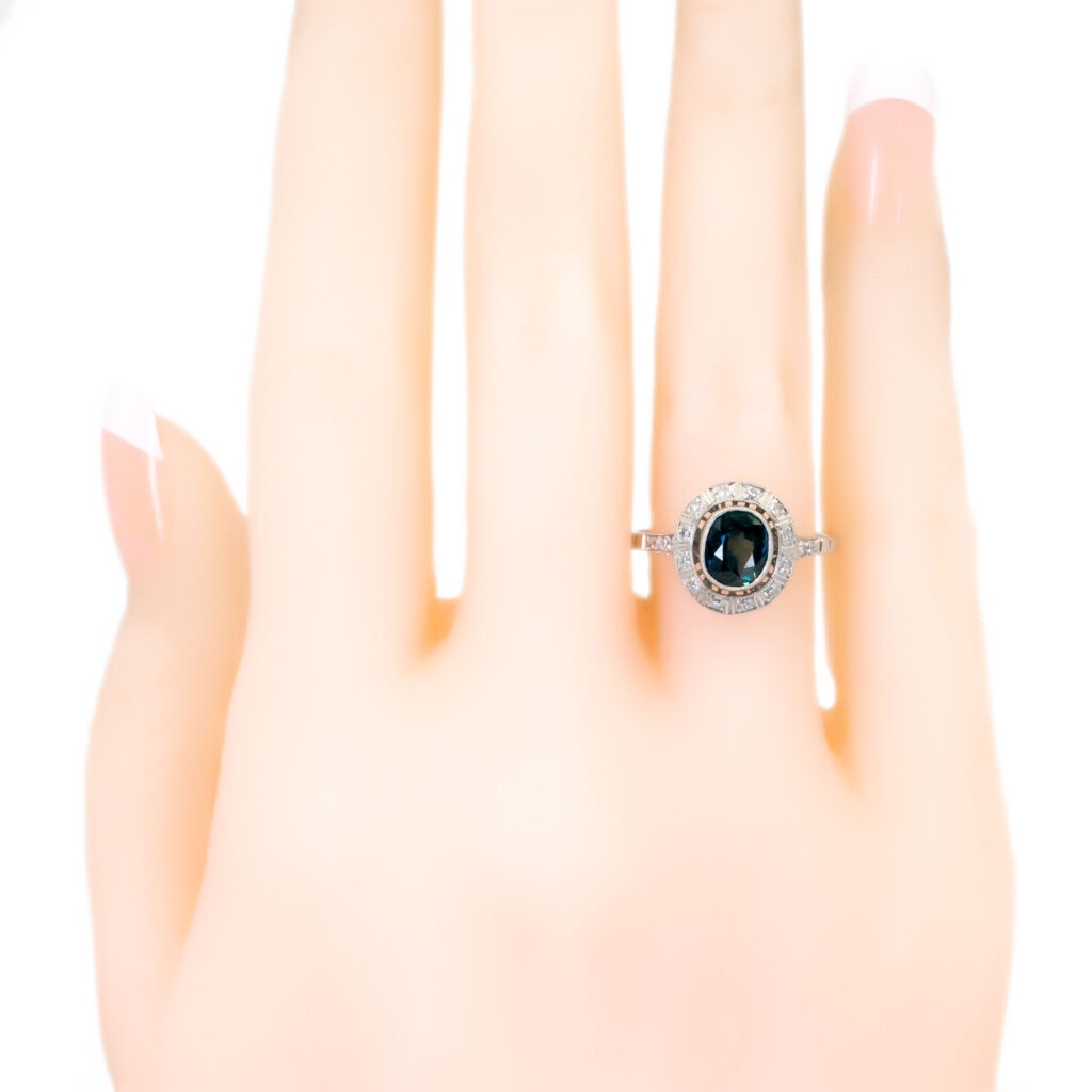 Sapphire Diamond Platinum Halo Ring 11731-5031 Image5