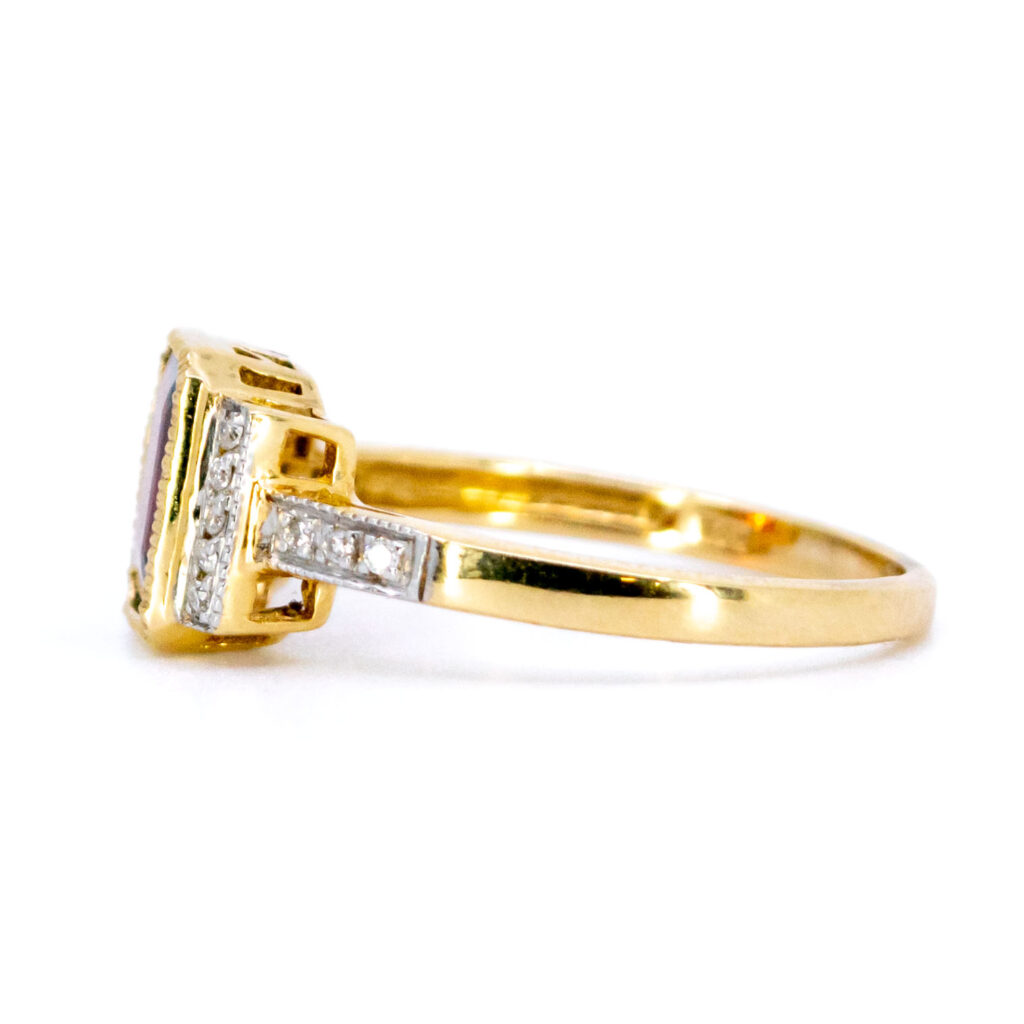 Diamond Garnet 14k Rectangle-Shape Ring 11836-0214 Image4