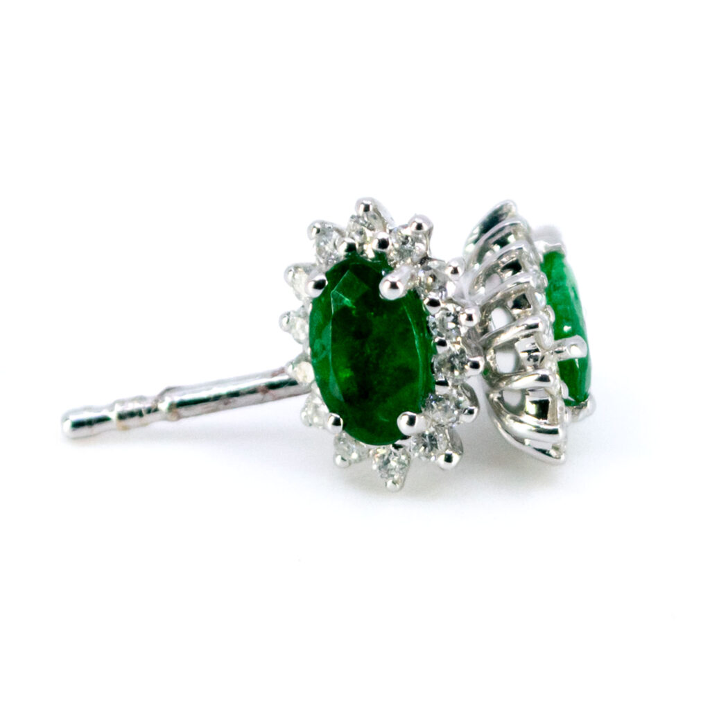 Emerald Diamond 18k Stud Earrings 12071-7324 Image2