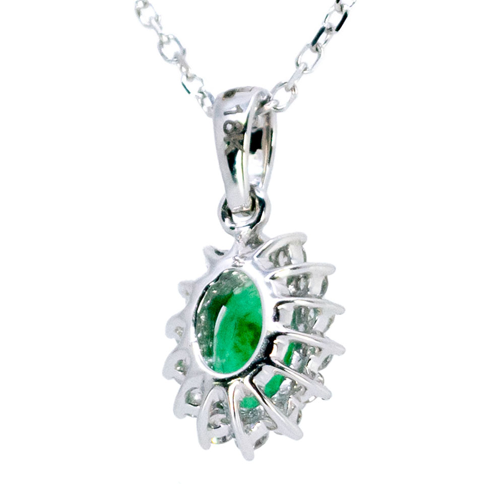Diamond Emerald 18k Cluster Pendant 12252-7386 Image4
