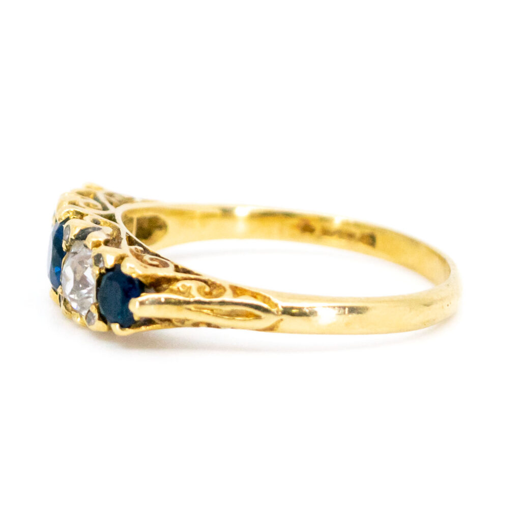 Diamond Sapphire 18k Row Ring 12269-7400 Image3