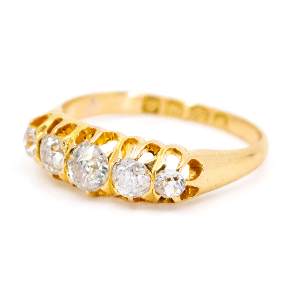 Diamant 18k antieke ring 12276-7405 Afbeelding2