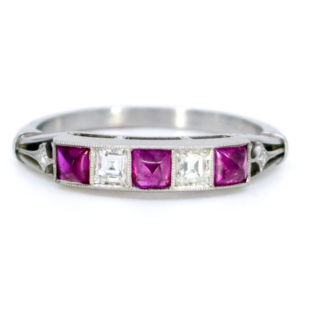 Diamond Ruby Platinum Row Ring 12326-2328 Image1