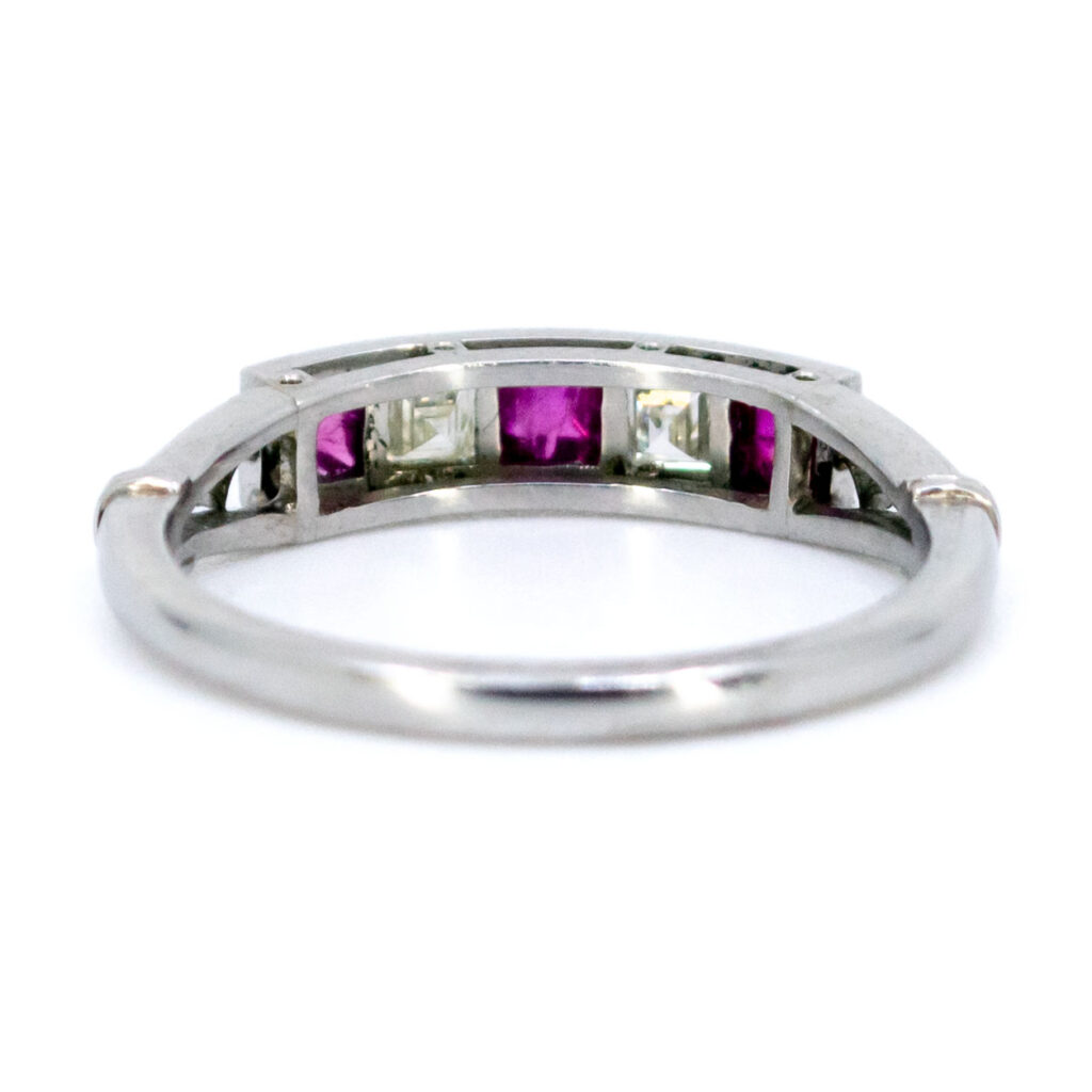 Diamond Ruby Platinum Row Ring 12326-2328 Image4