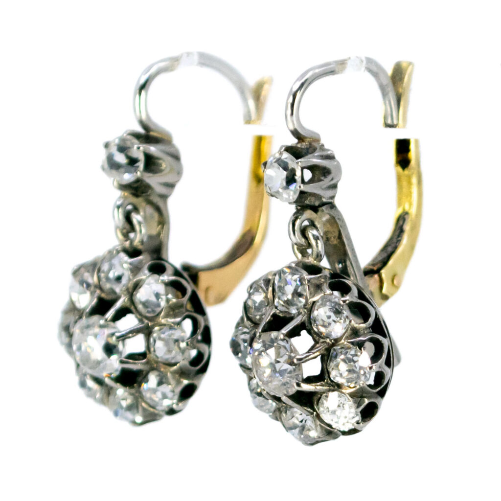 Diamond 18k Silver Cluster Earrings 12353-2354 Image2