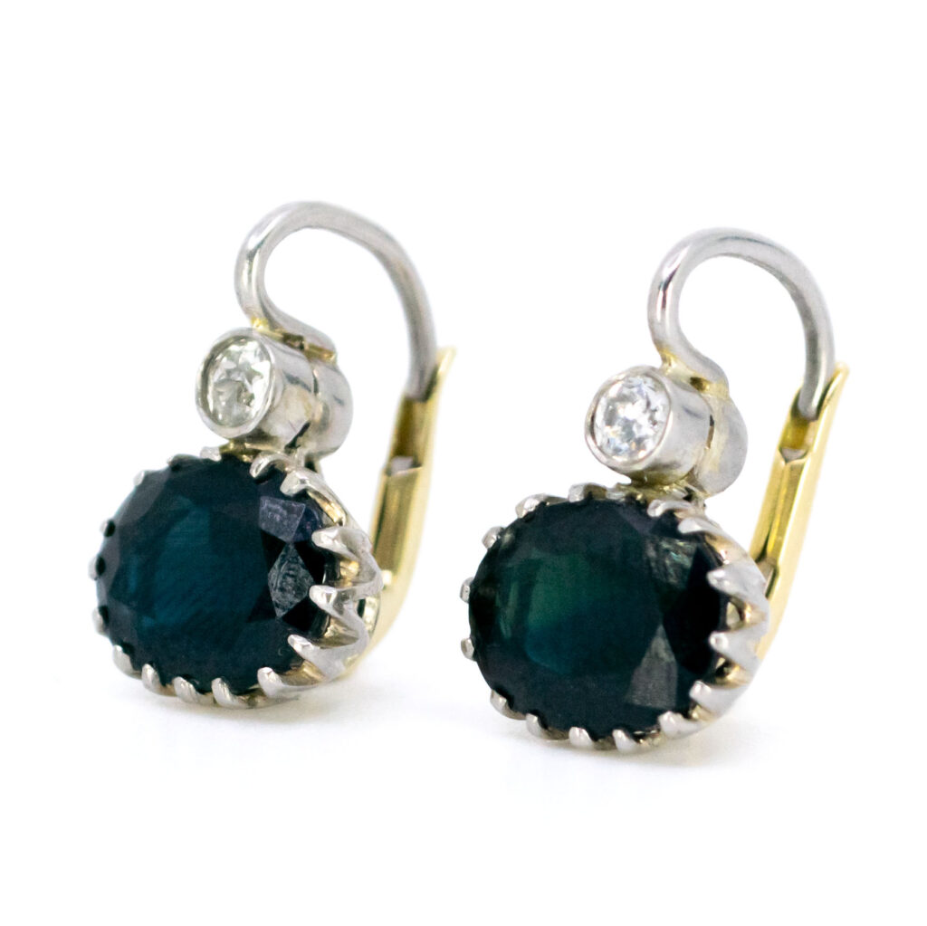 Diamond Sapphire 14k Platinum Pendant Earrings 12731-8009 Image2