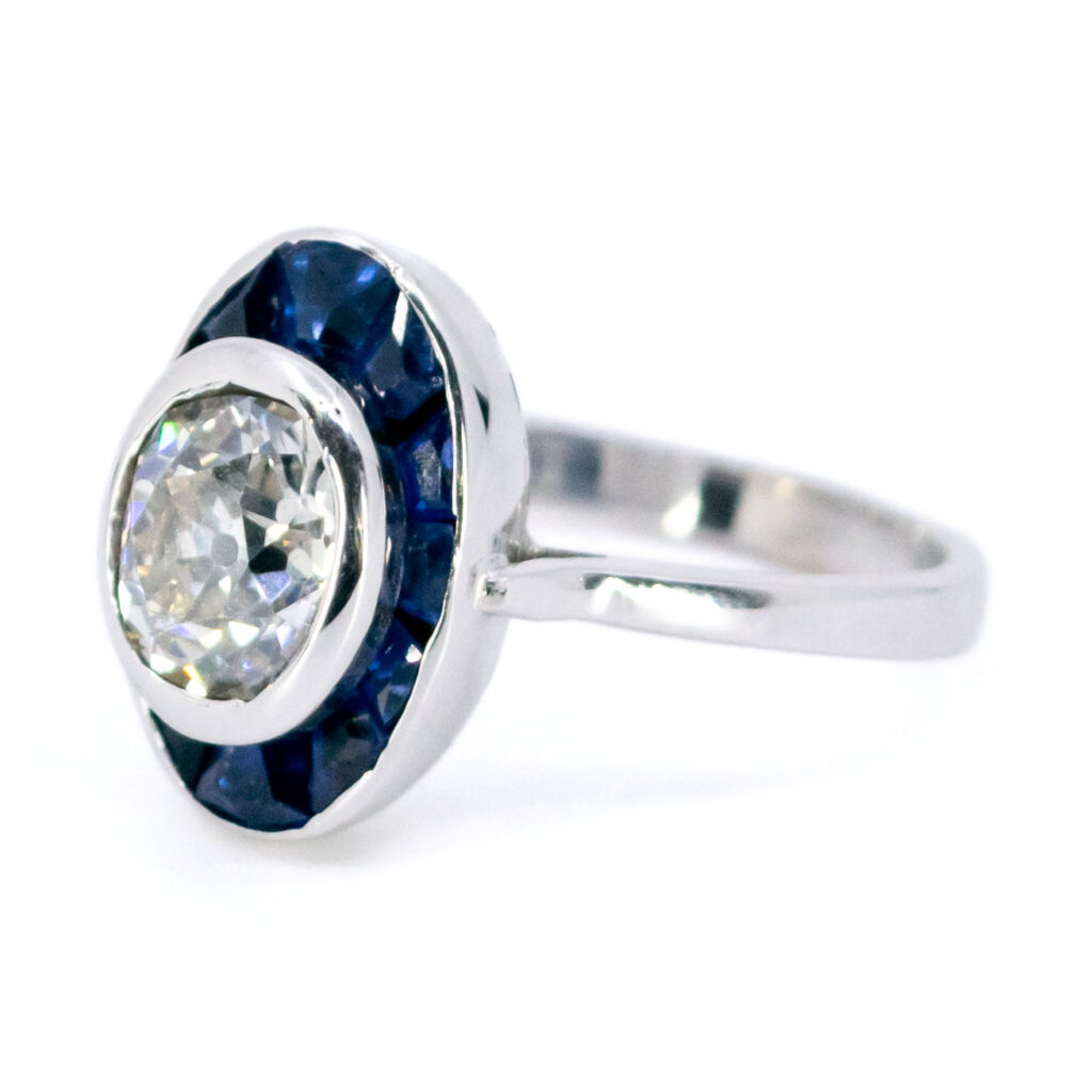 Diamond Sapphire 18k Target Ring 12785-7050 Image2