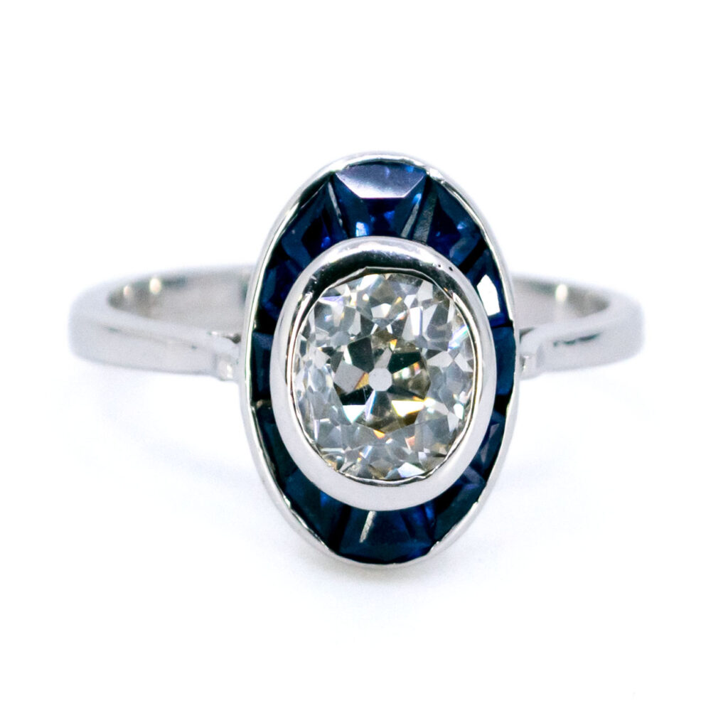Diamond Sapphire 18k Target Ring 12785-7050 Image1