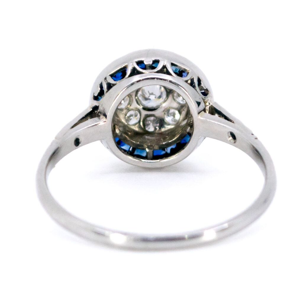 Diamond Sapphire Platinum Cluster Ring 12834-5045 Image4
