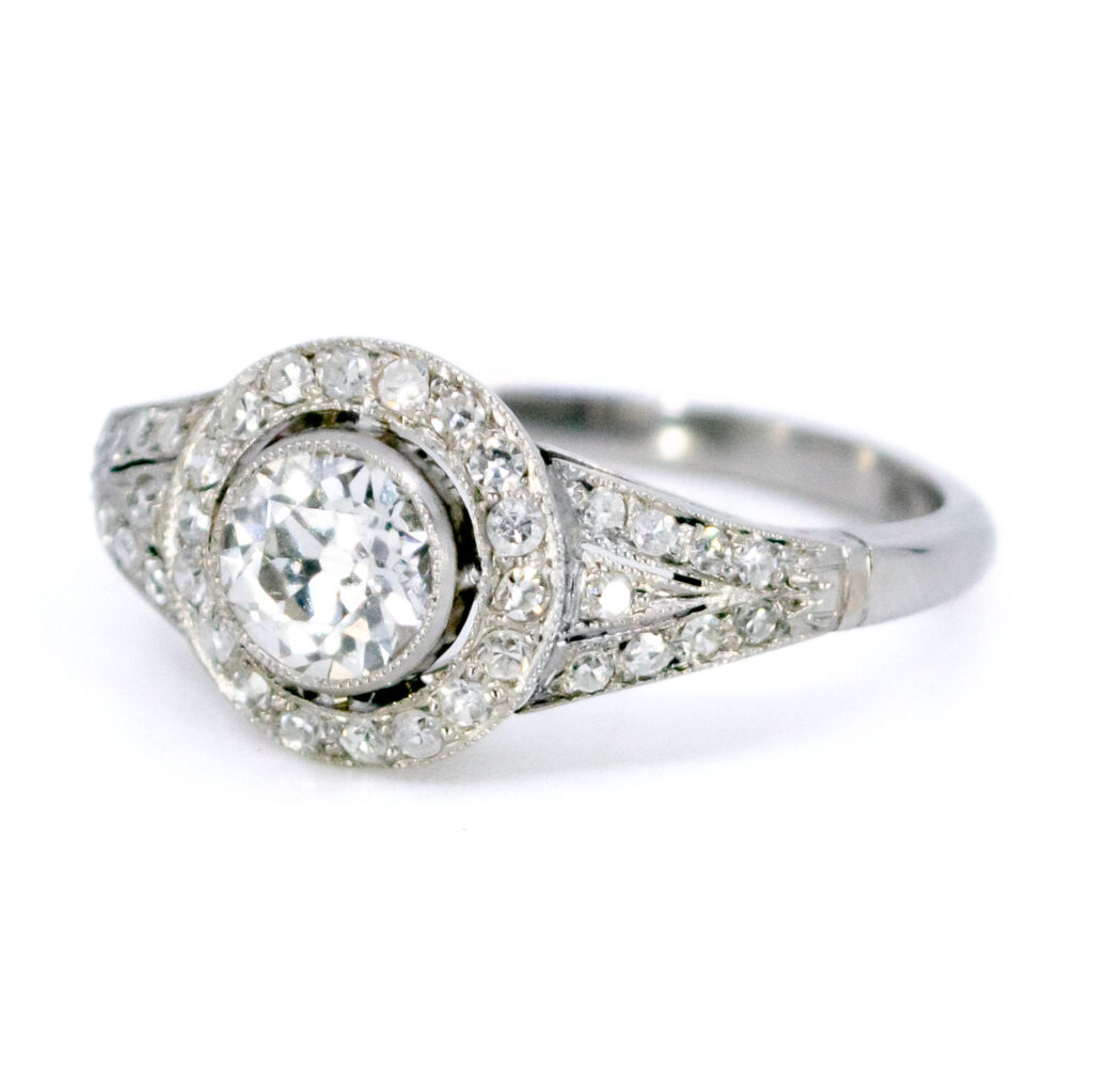 Diamant platina halo ring 12837-5048 Afbeelding2