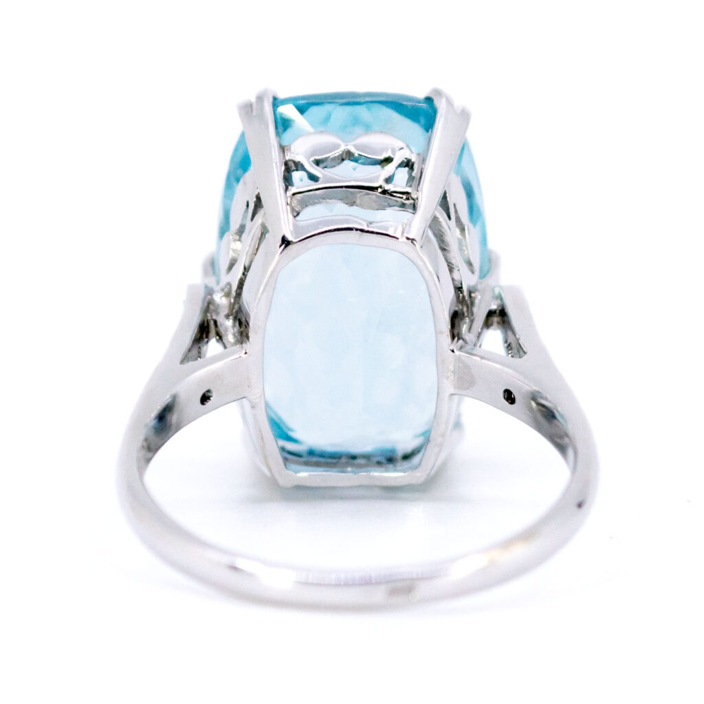 Aquamarine Diamond 14k Solitaire Ring 12918-0006 Image4