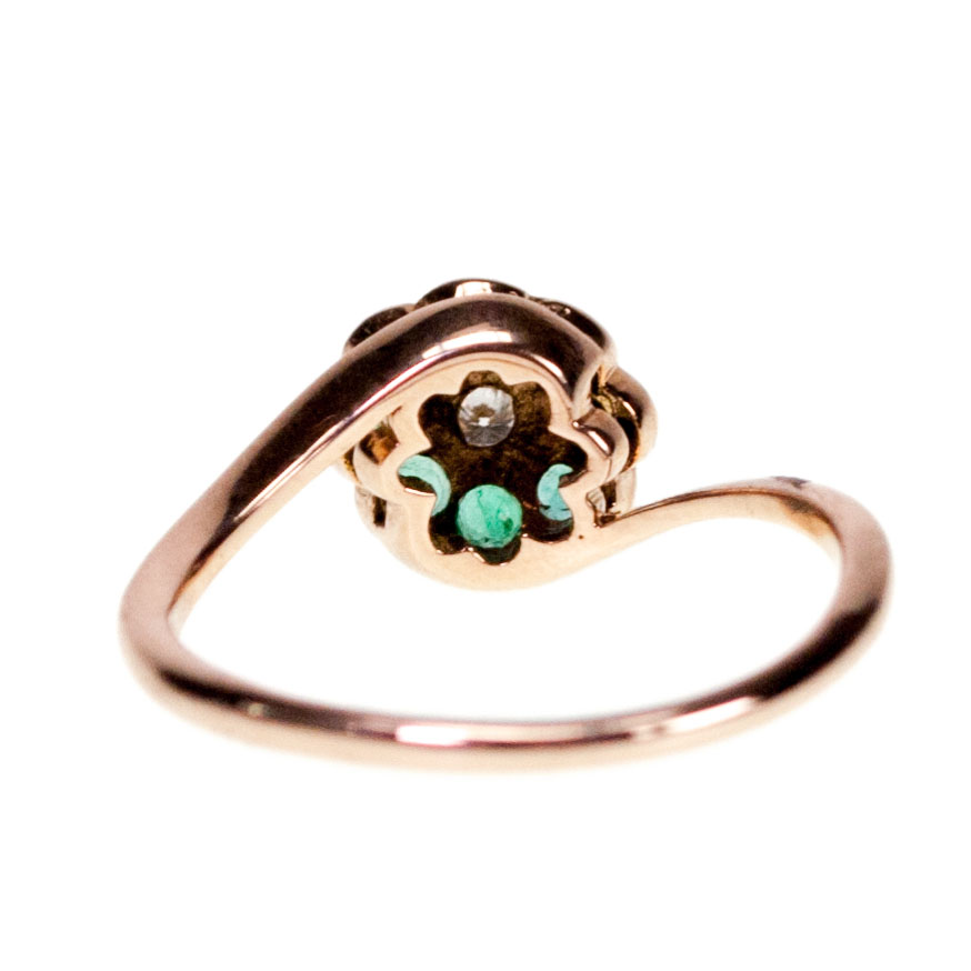Diamond Emerald 14k Cluster Ring 12956-8080 Image3
