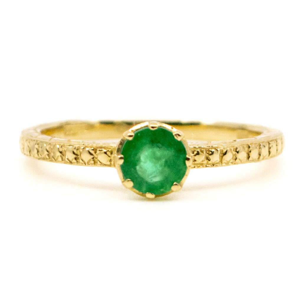 Smaragd 14k Solitaire ring 12960-8084 afbeelding1