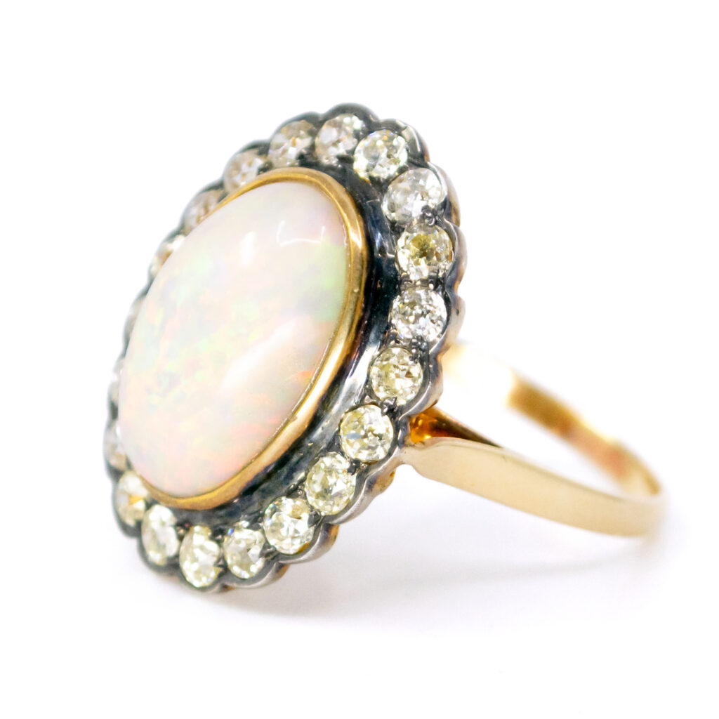 Diamond Opal 14k Silver Cluster Ring 13295-8127 Image2