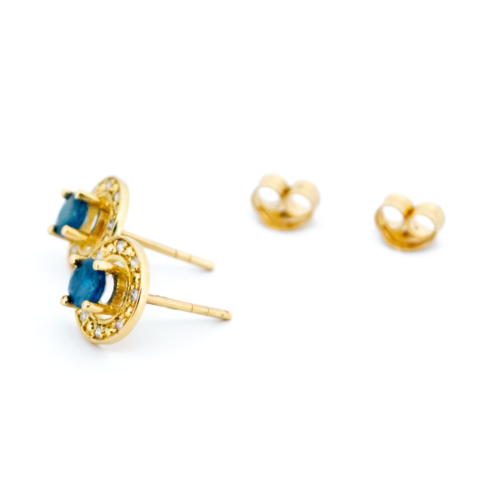 Sapphire Diamond 18k Stud Earrings 13344-8139 Image4