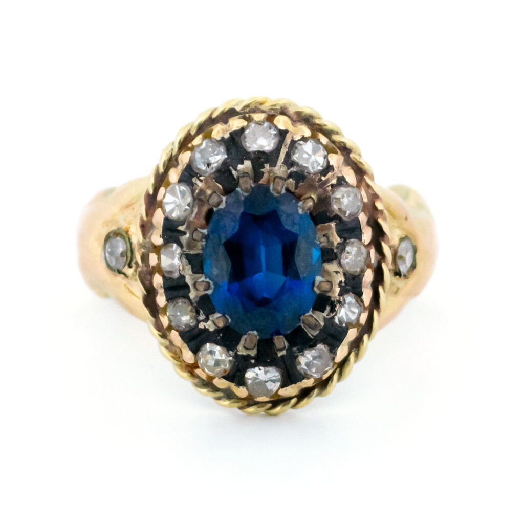 Sapphire Diamond 14k Cluster Ring 13370-8157 Image1