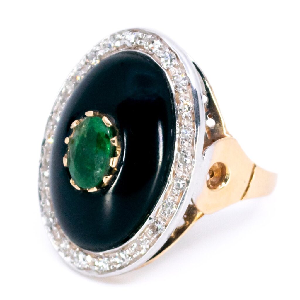 Diamond Emerald Onyx 14k Ring 13686-8197 Image2