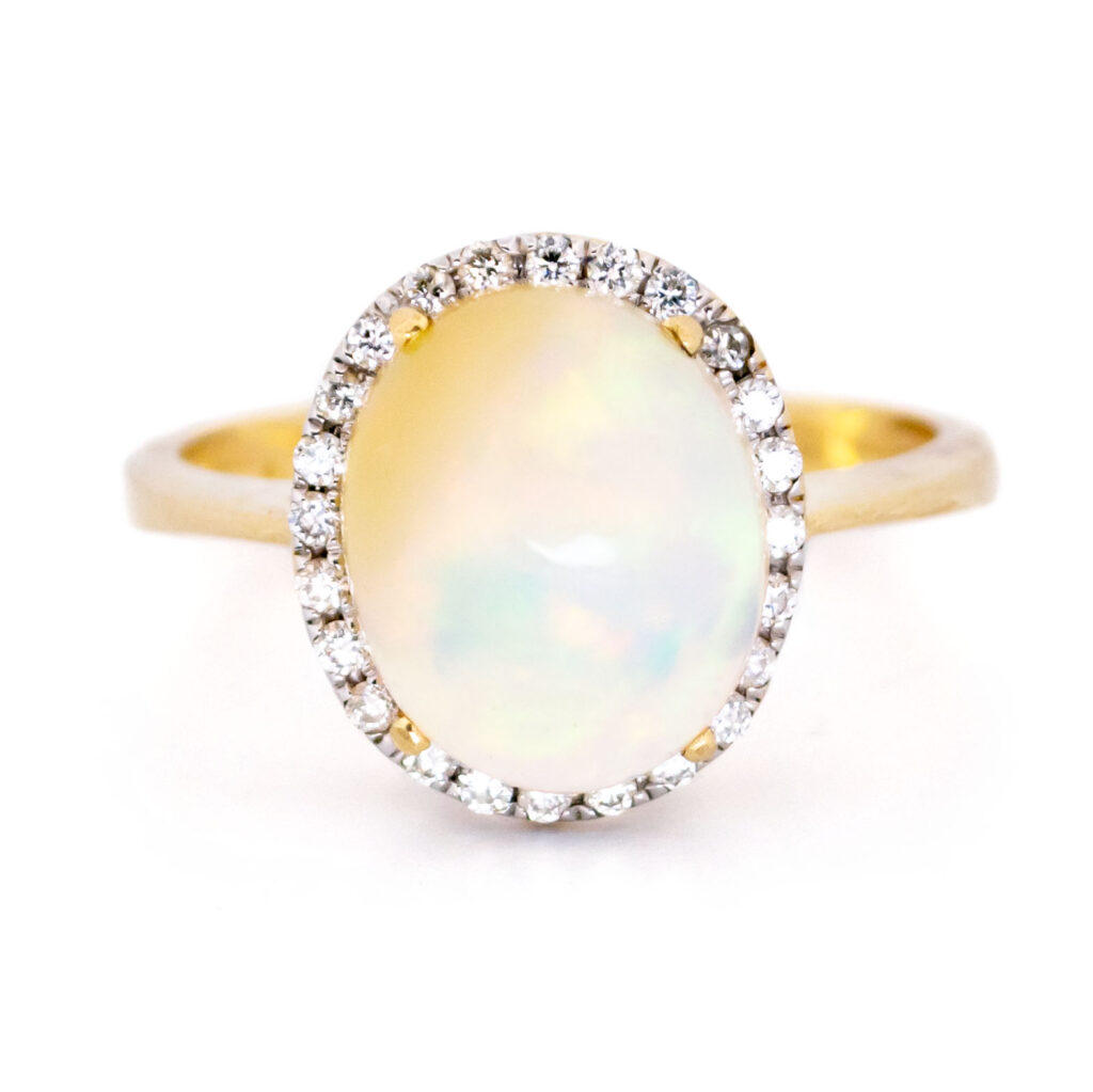 Opaal diamanten 14k clusterring 13704-8208 Afbeelding1