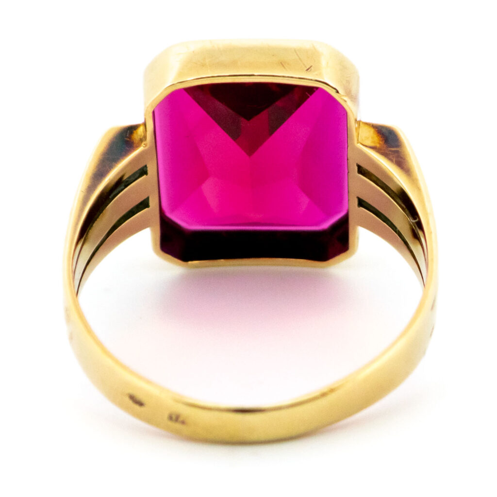 Anello con sigillo rubino 14k 13836-8235 Immagine5