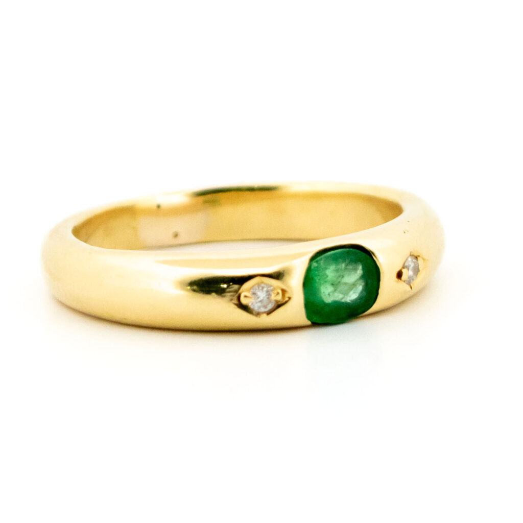 Anello Gypsy con diamanti e smeraldi 18 carati 13865-8248 Immagine3