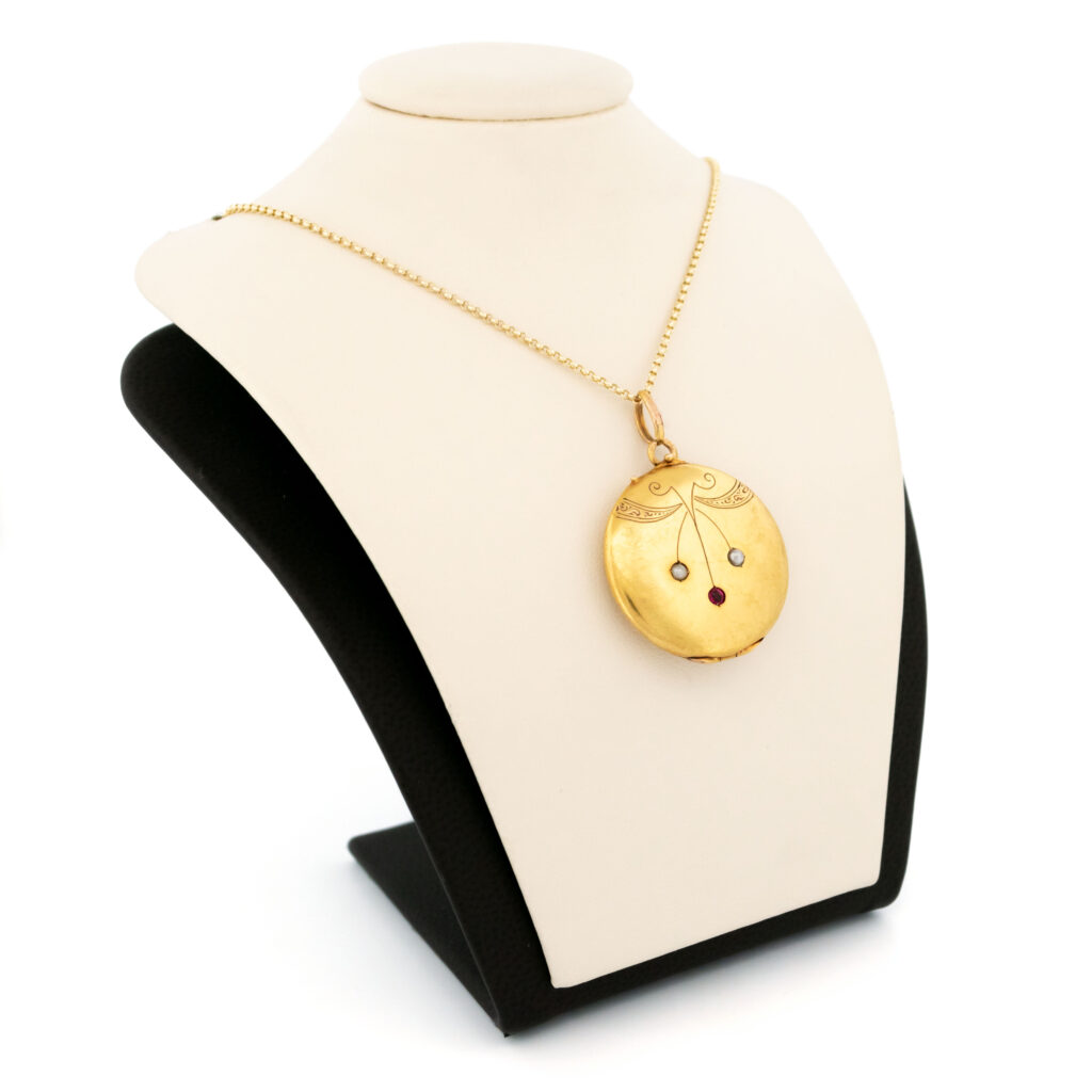 Paste Pearl 14k Round-Shape Locket 14019-8277 Image2
