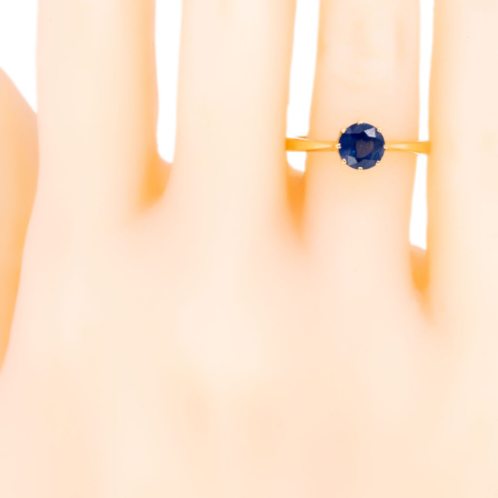 Anello solitario zaffiro 14k 14069-8285 Immagine2