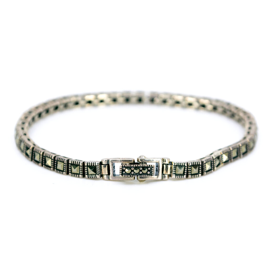 Marcasite (Pyrite) Silver Tennis Bracelet 14289-1587b Image2