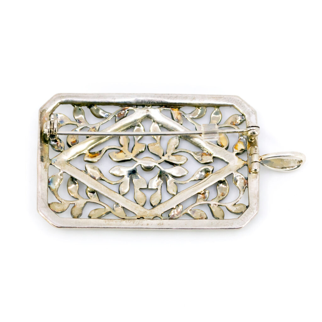 Broche colgante de plata con perlas marcasita (pirita) 14750-1830 Imagen 3
