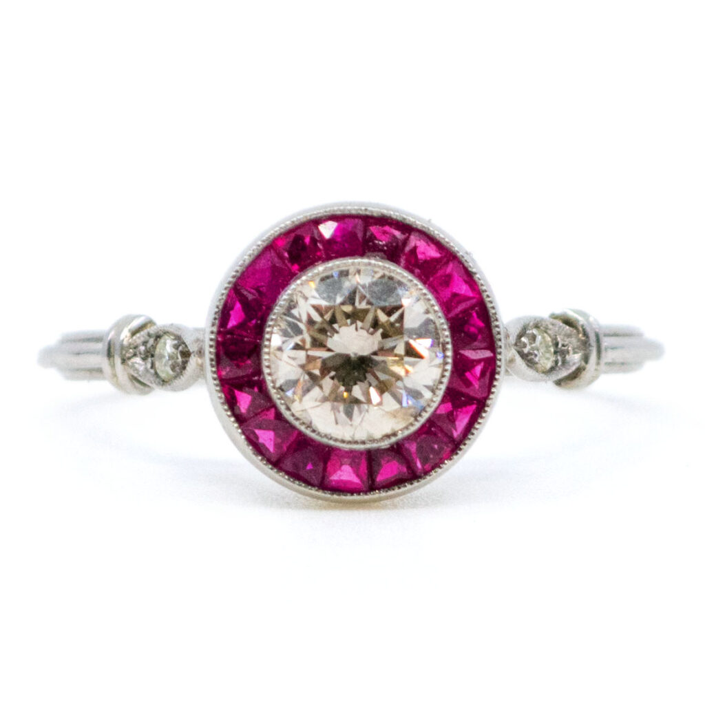 Diamond Ruby Platinum Target Ring 1740-4476 Image1