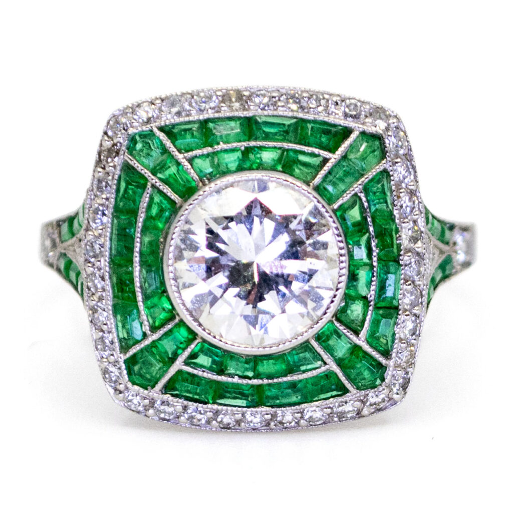 Diamant Smaragd Platina Ring 5069-6295 Afbeelding1