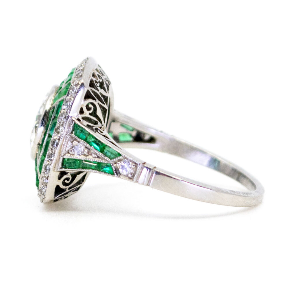 Diamant Smaragd Platina Ring 5069-6295 Afbeelding4