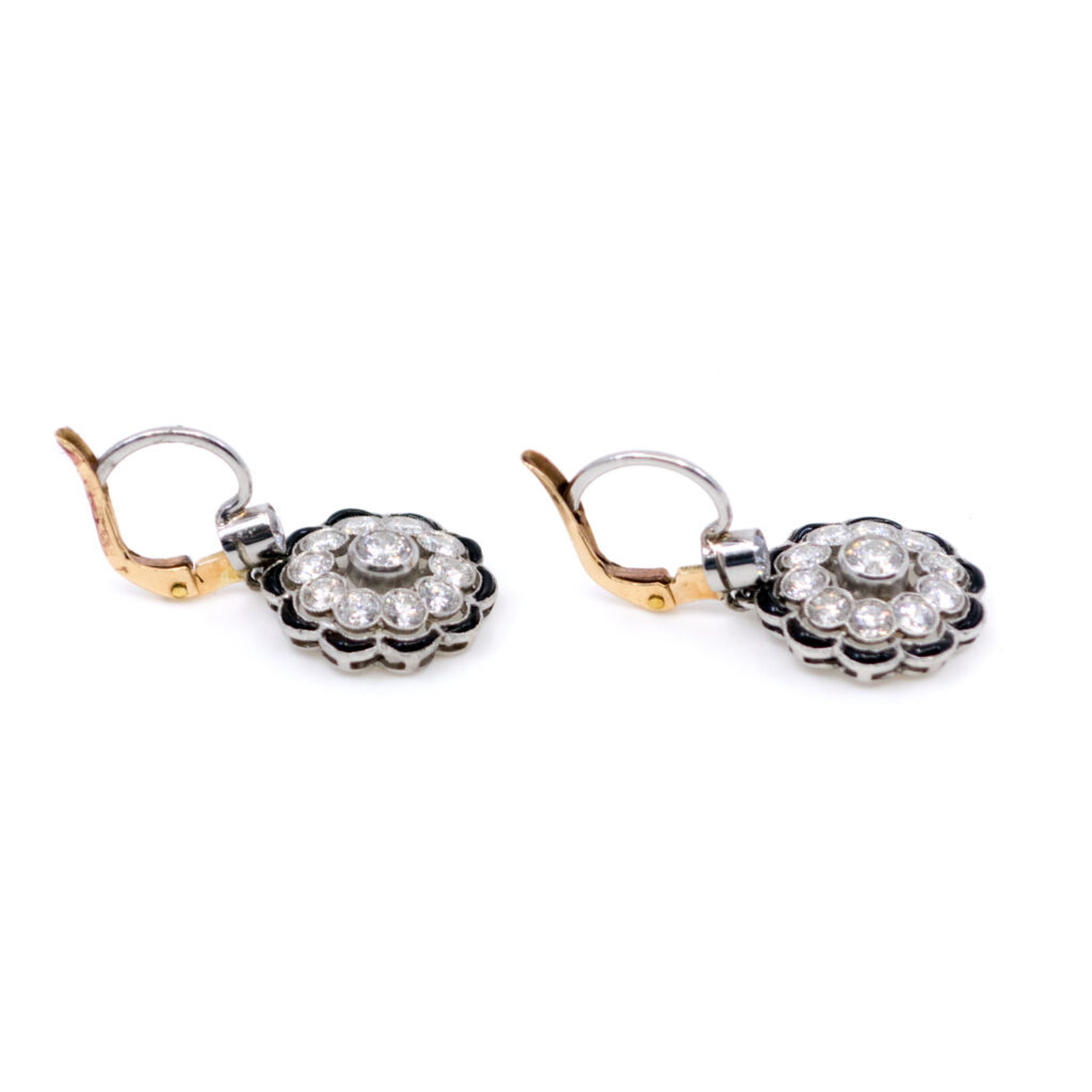 Diamond Onyx Platinum Earrings 5806-4792 Image2