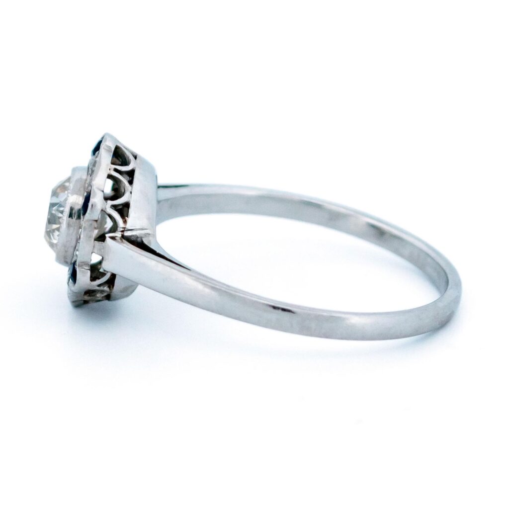 Anello in platino con diamanti e zaffiri 5818-4804 Immagine5