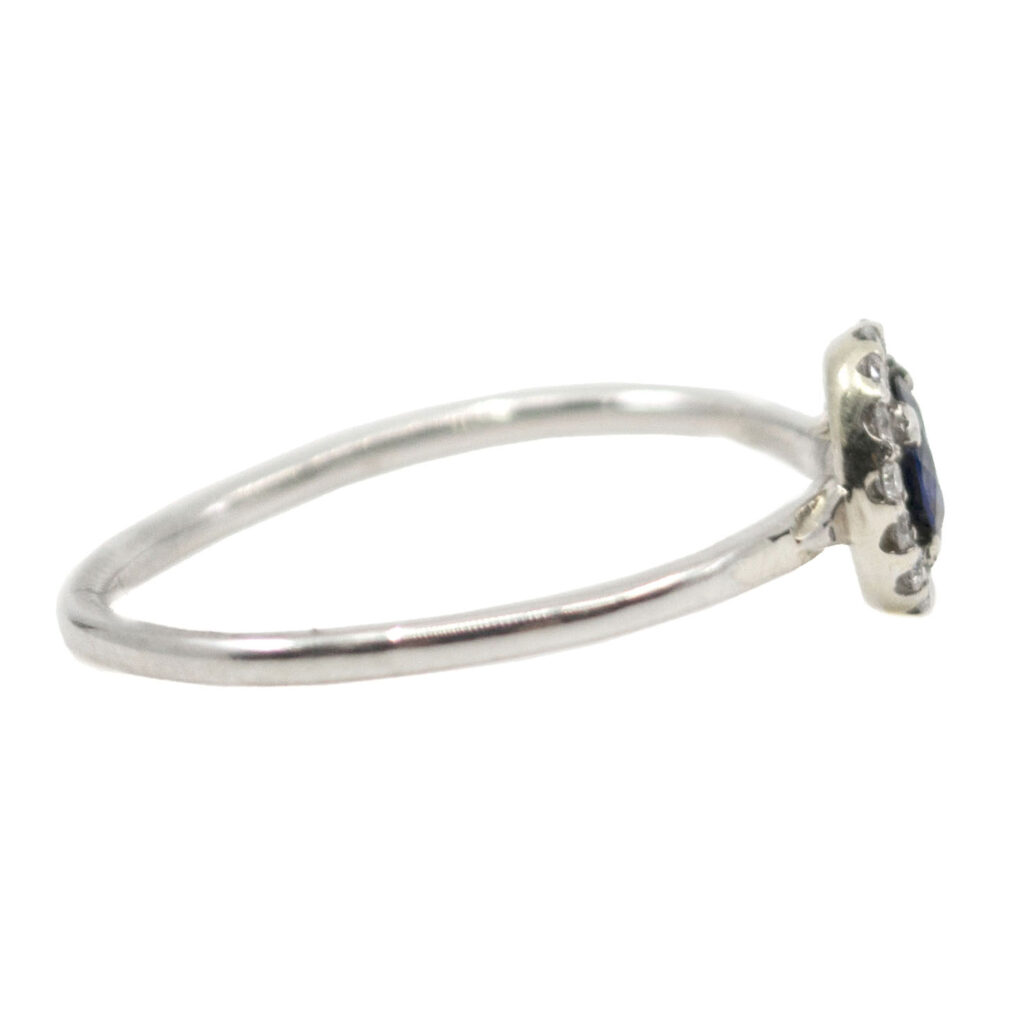 Sapphire Diamond 18k Platinum Cluster Ring 5873-0629 Image4