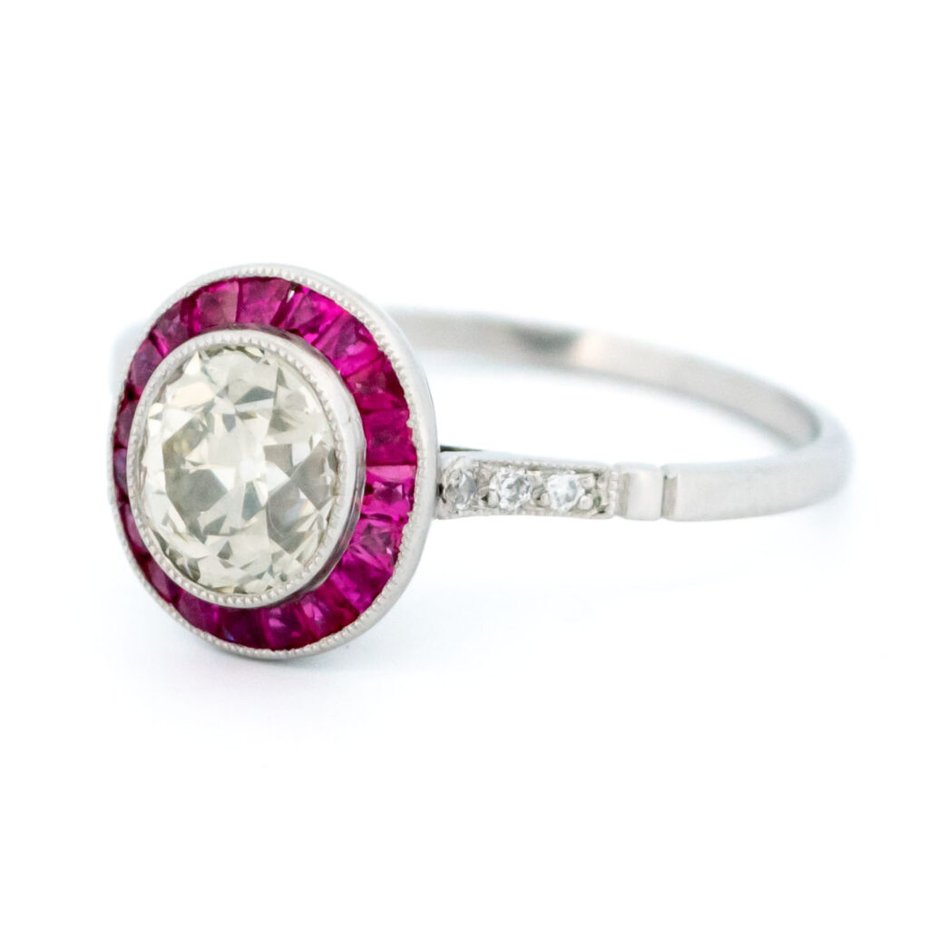 Diamond Ruby Platinum Target Ring 6966-1885 Image4