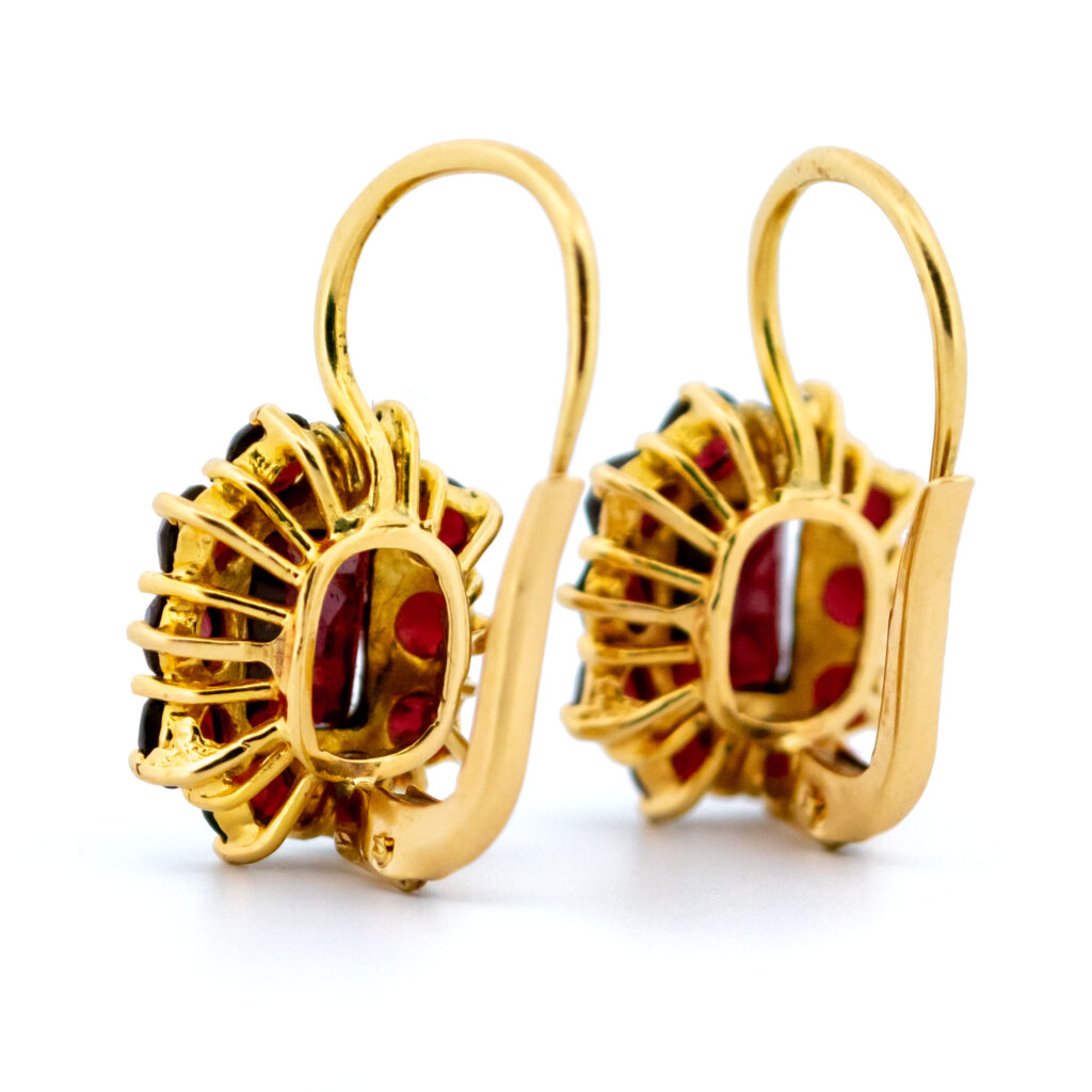 Garnet 18k Cluster Earrings 7017-1903 Image5